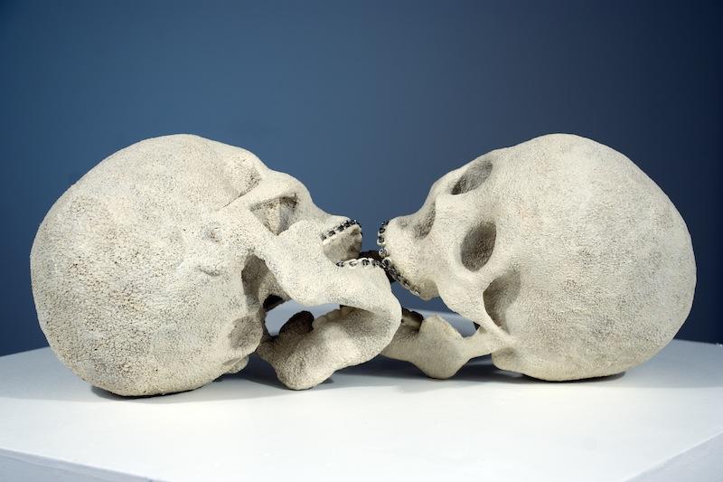 Sex and Death: 'Stuck,' by Deniz Ozuygur -- part of a tongue-in-cheek group show at Benrimon Contemporary that examines the things our society worships.